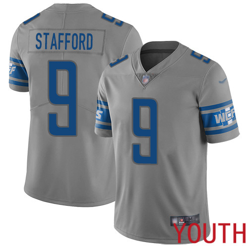 Detroit Lions Limited Gray Youth Matthew Stafford Jersey NFL Football #9 Inverted Legend